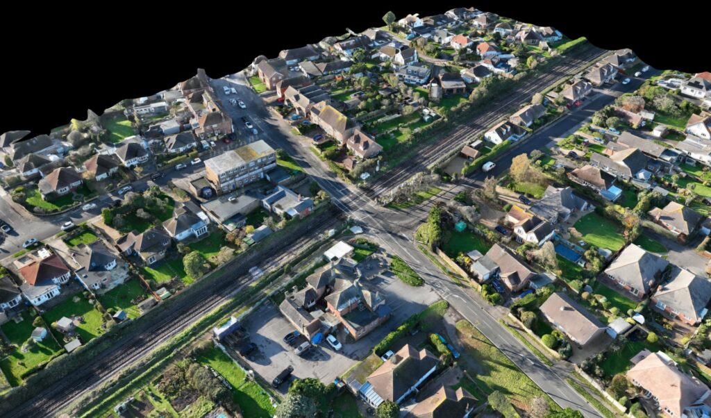 Aerial view of residential area captured by PixAir drone survey