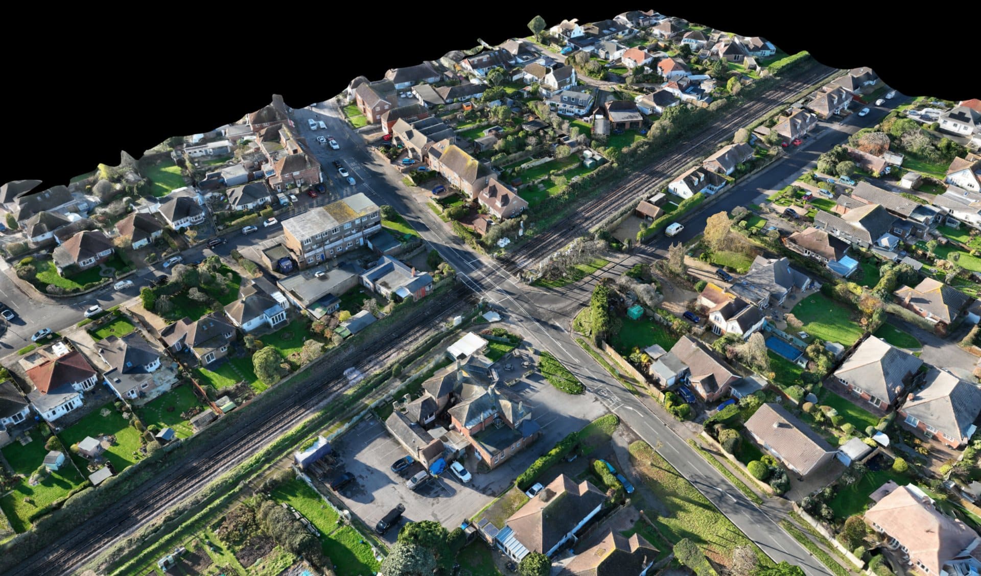 Aerial view of residential area captured by PixAir drone survey